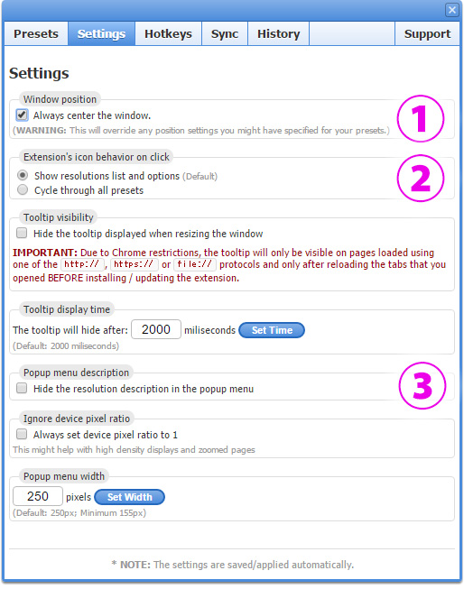 chrome-resizer-settings